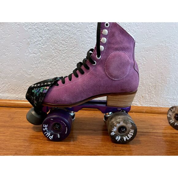 WIFA Street Suede Roller Skates EU37 Purple Atom Pilot Falcon Plate Pulse Wheels - Picture 6 of 7